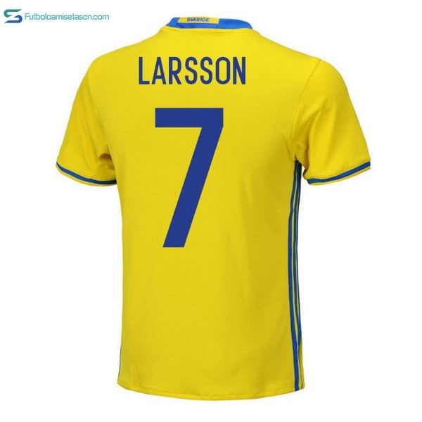 Camiseta Sweden 1ª Larsson 2018 Amarillo